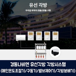 경동나비엔 유선각방시스템 시스템각방 분배기3구세트 제어기 구동기 온도조절기, 0개