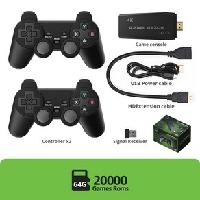 M8 레트로 비디오 게임 콘솔 4k 2.4G 무선 스틱 20000 휴대호환 Dendy PS1 GBA MD, 한개옵션1, 02 Y3lite 64G 20000game, [03] Y3lite 64G 20000game