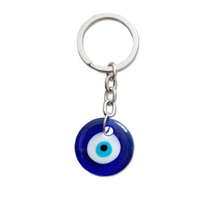 패션이 Evil Eye Blue Keychains 라운드 트렌디 블루 럭키와 사악한 눈 열쇠를위한 패션