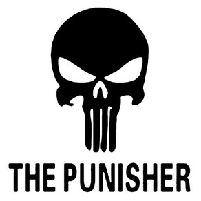 THE PUNISHER 해골 스티커 자동차 더 퍼니셔 튜닝 데칼스티커, 2개, 블랙