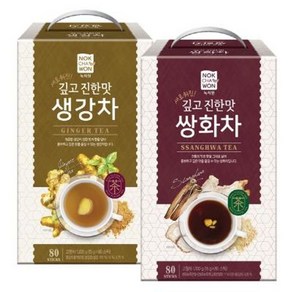 녹차원 생강차 80스틱+쌍화차 80스틱, 총 수량, 500ml, 1개