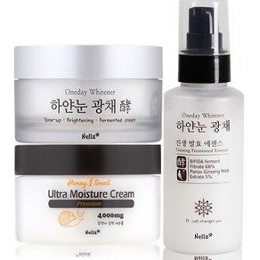 넬라 하얀눈 광채 에센스 100ml +톤업 발효 크림 50ml + 프리미엄 달팽이 크림 80ml 세트, 1세트