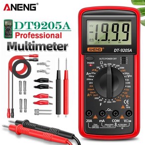 전기테스터기 검전기 ANENG DT9205A 멀티미터 multimeter tester 멀티테스터기 테스터기 전기 멀티 미터 디지털 AC/DC 트랜지스터 테스터 esr NCV 테스트