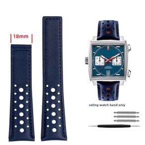 태그호이어 호환 시계줄 시계 스트랩 Beathable Leathe 22mm 모나코 까레라 CBL2115 Men's Watch Fo