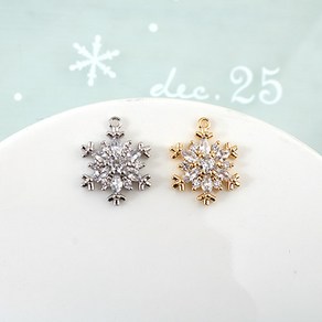 싼비즈 [7347-17]큐빅펜던트 큐빅눈꽃결정 12x16mm 1개