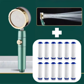 강력 토네이도 수압샤워기 그린 절수 수압상승 고압 필터 샤워기헤드+전용필터1세트, 그린(샤워기헤드), 1개