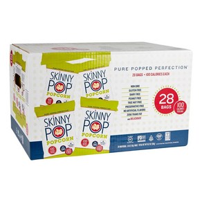 SkinnyPop 스키니팝 오리지널 팝콘 스낵 28개입 대용량 사무실 탕비실 간식 516g, 1개