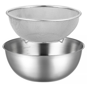 리브문 304 올스텐 쌀세척볼 세트 (24cm), 1개, 실버