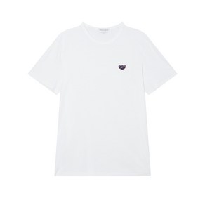 23SS [MAISON LABICHE] 화이트 자수장식 린넨혼방 반팔티셔츠 RATS3EML1WT