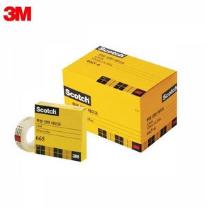 3M 스카치 투명 양면 테이프 오피스팩 665R-6 (12mm x6.35M) 리필 6개입