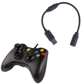 XBOX 360 엑스박스 유선 컨트롤러 패드 동글 USB 컨버터 어댑터 PC 케이블, 1개, 그레이, XBOX 360 컨트롤러 USB 컨버터 케이블