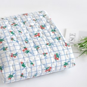 누빔 하트누빔 체크 꽃 나염 가방원단 홈패션 메리미체크 화이트 옐로우 레드, 화이트(1마 150cm * 90cm), 1개