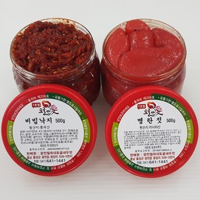 [토굴안애] 1+1 비빔낙지젓+명란젓 광천 양념젓갈 500g