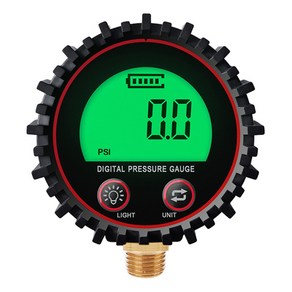 0-255psi 1/4 ''고무 보호 코브가있는 NPT 디지털 압력 게이지 하부 마운트 정확도 1% 해상도 0.1psi, 4개