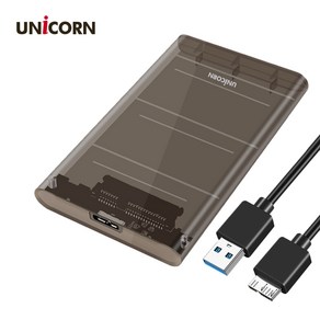 무료 유니콘 HD-7000G USB3.1 A타입 외장케이스 반투명케이스, 1개