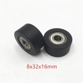 호환 고하중 이중 볼 베어링 POM 가이드 롤러 휠 코팅 플라스틱 628zz 8mm x 32mm 16mm, 1개