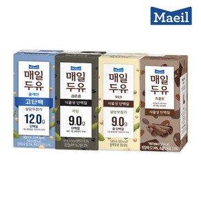 매일유업 두유 4종 혼합 24팩 (99.9 + 검은콩 + 고단백 + 초콜릿), 24개, 1g, 1ml