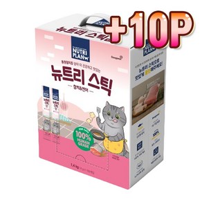 동원 뉴트리플랜 뉴트리스틱 고양이 대용량 츄르간식 100개입, 참치&연어+추가10p, 14g, 100개