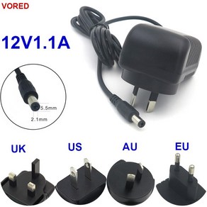 VORED 1PCS 12V 1100mA 미국/유럽/영국/AU 플매트 카펫 러그 변환기 전원 공급 장치 어댑터 디지털 제품 충전기 DC 5.5x2.1mm, 03 UK