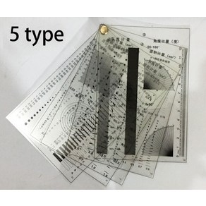 1sets 게이지 포인트 게이지 투명 필름 얼룩 카드 비교 카드 얼룩 균열 대비 애완 동물 도트 라인 표면 품질 검사, 2.금, 1개