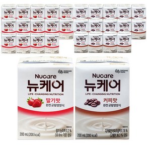 뉴케어 딸기맛 + 커피맛 2가지맛 15팩씩 30팩 일반 노인 환자 영양식, 200ml, 30개