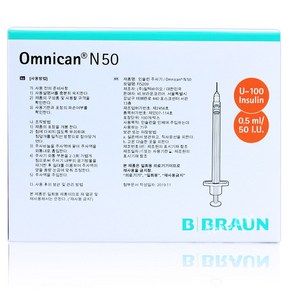 옴니칸N 인슐린 주사기 31G 8mm 0.5ml 100입, 1개, 100개입