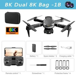 듀얼카메라 드론 촬영용드론 카메라 DRONE 샤오미 미지아 V88 8K 전문 듀얼 5G GPS 항공 사진 리모컨 항공기 HD 쿼드콥터, 1) Black Dual8K1B, 1개