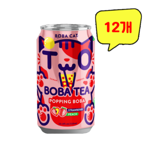 보바티 버블티 복숭아 & 딸기, 12개, 320ml