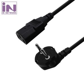 [IN NETWORK] 국산 ㅡ자형 전원 파워케이블 AC 220V IN-POWER010 / INP024 [블랙/벌크/1m]