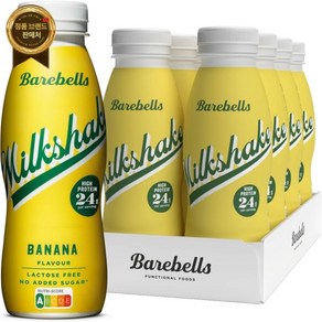 BAREBELLS 베어벨 크리미 단백질 쉐이크 - 저설탕 병당 24g 단백질 유당 무첨가 바나나 밀크 쉐이크 8 x 330ml, 1개