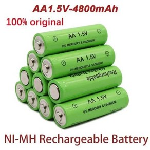 AA1.5V 충전식 배터리 4800mAh 대용량 리튬 이온 배터리 1.5VAA 배터리 시계 마우스 컴퓨터 장난감 2024, 2개