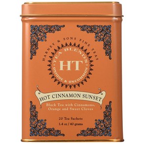 하니 앤 손스 티 20티백 3팩 핫 시나몬 선셋 틴 블랙티 Haney & Sons Caffeinated Hot Cinnamon Sunset Black Tea 20 Count Pack of 3, 2g, 3개