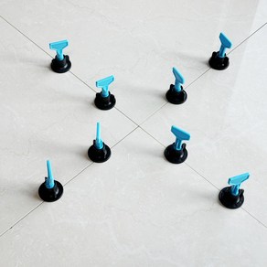 09이야기 재사용 평탄클립 낱개형 타일수평 타일스페이서 돌돌이 원형, 135개, 스카이블루0.9mm