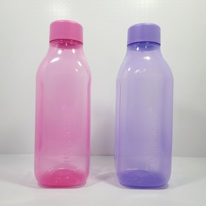 타파웨어 사각 에코물통 1000ml 핑크+보라 2P SET 밀폐물병 가정용물통