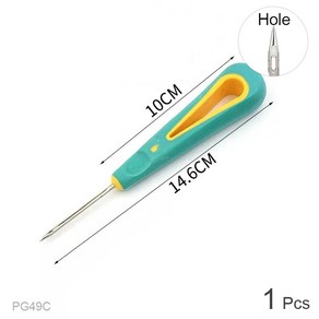 가죽 공예 손바느질 Awl fo 수리 신발 바느질 Cobble 도구 DIY 직선 곡선 및 구멍 후크 바늘 Bodkin Badawl Piece Stab, 구멍이있는 송곳, 1개