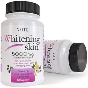 Glutathione Whitening Pills 다크 스팟 여드름 흉터 제거제 5000mg 노화 방지 및 항산화 효과가 있는 비건 피부 표백제, 120정, 1개