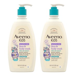 Aveeno 키즈 페이스 앤 바디워시 532ml 입 민감성 피부용 230938, Aveeno 키즈 페이스 앤 바디워시 532ml 입 민, 2개