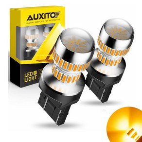 AUXITO 2x T20 LED 7440 WY21W 전구 3156 매우 밝은 노란색 자동차 방향 지시등 12V, 01 YELLOW, 1개