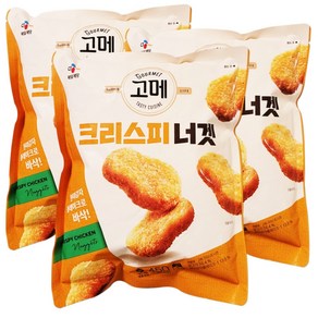 CJ 제일제당 고메 크리스피 너겟 리뉴얼 [무료냉동포장] 치킨너겟 현미감자 플레이크, 450g, 3개