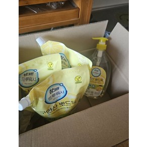 참그린 구연산 뽀드득 주방세제 레몬향 1kg 본품+1.2L 리필 3개, 1.구연산뽀드득 1kg본품+1.2L리필x3개