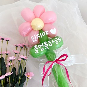 파티아일랜드 DIY 요술 풍선 레터링 꽃송이 세트 핑크 풍선꽃다발 꽃풍선 졸업