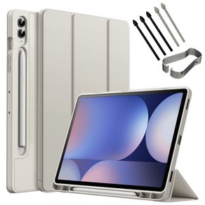 갤럭시탭S10 플러스 울트라 호환 북커버 케이스 S펜슬 수납 S10+ Ultra 삼성 케이스나라, 실버, 1개