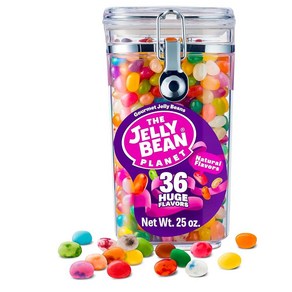 The Jelly Bean Planet 36 Huge Flavos 708.7g25온스 병 - 젤리 빈 츄이 과일 맛 캔디 글루텐 프리 스낵 벌크 파티 선물 200837, 700g, 1개