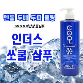 인더스 쏘쿨 샴푸 멘톨 두배 쿨링감 두배 초강력 시원한 약산성 탈모완화 기능성 샴푸, 1000ml, 1개