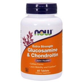 글루코사민 NOW Supplements Glucosamine & Chondoitin Exta Stength Sulfat B0013OXDHY, 60정, 1개