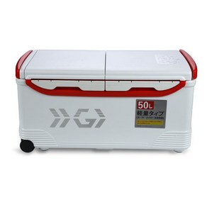 캐리어 화이트 갈치 쿨러 대형 낚시 아이스박스 48L 레드 쿨백 60리터, 50L 레드 사이드 화이트 박스, 1개