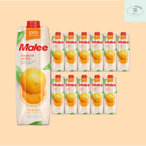 Malee 말리 네이벨 오렌지 주스 1000ml 100프로 착즙 천연 과즙