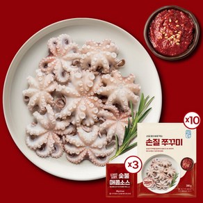 [어찬반상] 자연산 손질 통 쭈꾸미 100마리 + 숯불매콤소스 3봉 (총 3kg), 3개, 상세 설명 참조