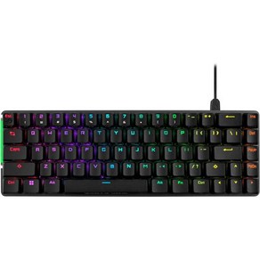 ASUS ROG Falchion Ace 65% RGB 컴팩트 게이밍 기계식 키보드 NX 레드 스위치 및 안정기 소음 감소 폼 PBT 키캡 KVM 유선 연결 3각 커버 케이스 블랙, Red Switch, Black