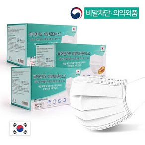 국산 의약외품 KF-AD 비말차단 일회용 마스크 100매입 화이트 대형, 3개, 50매